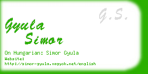 gyula simor business card